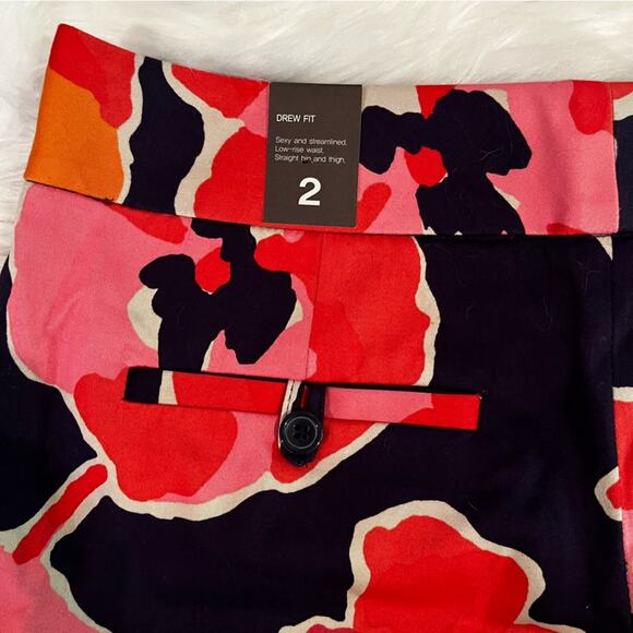 NEW The Limited Drew Fit Low Rise Watercolor Poppy Print Cotton Shorts Sz 2 NWT - Picture 7 of 15